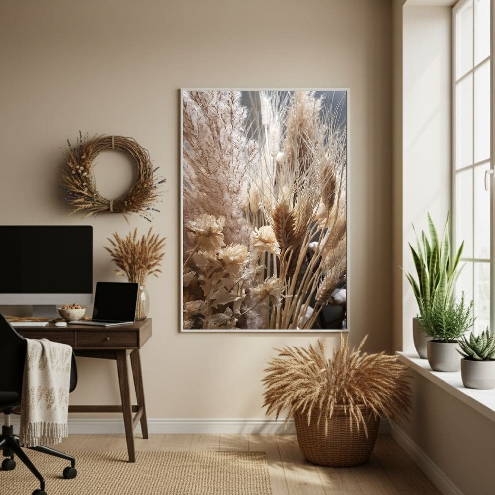 Quadro Decorativo Trigo - 70x50cm Mold Preta