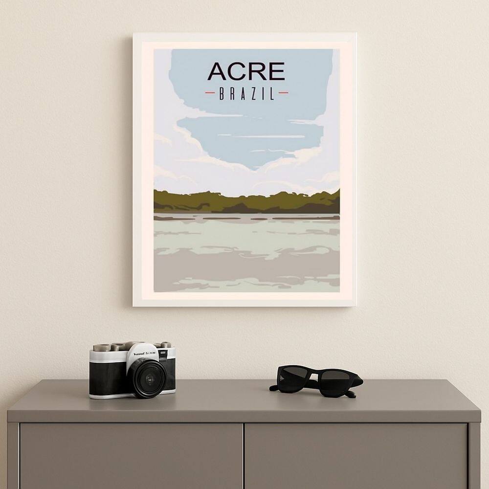 Quadro Decorativo Acre - Brasil 45x34cm Mold Branca