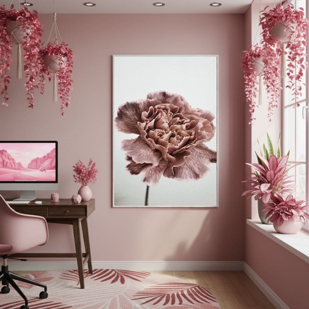 Quadro Decorativo Rosa Antiga 70x50cm Mold Branca