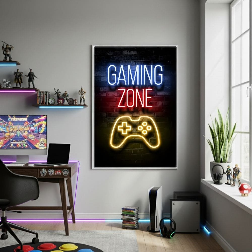Quadro Decorativo Zona De Jogo-70x50cm Mold Branca