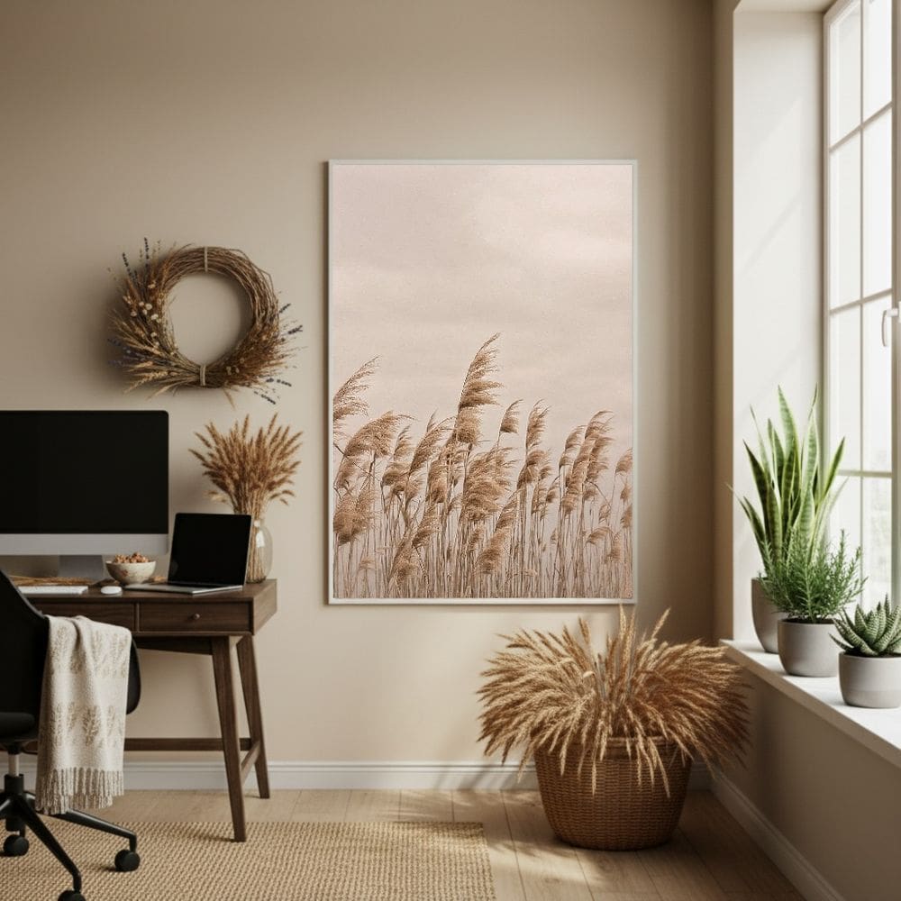 Quadro Decorativo Trigo Infinito - 70x50cm Mold Branca