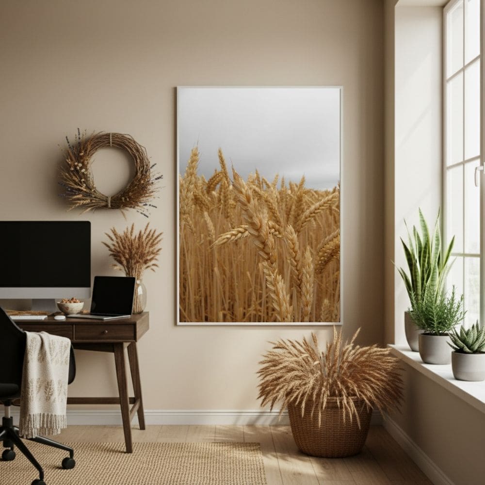 Quadro Decorativo Trigo Que Dança - 70x50cm Mold Preta