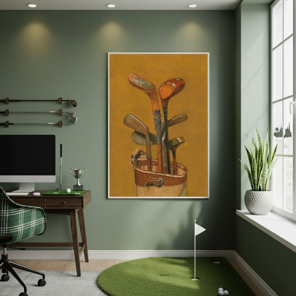 Quadro Arte Tacos De Golfe 70x50cm Mold Branca