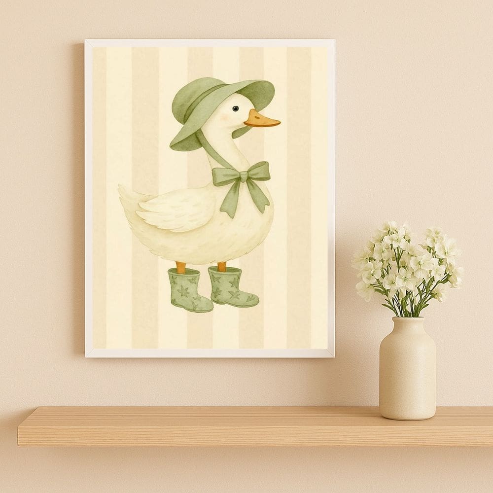 Quadro Infantil Country Patinha 45x34cm Mold Branca