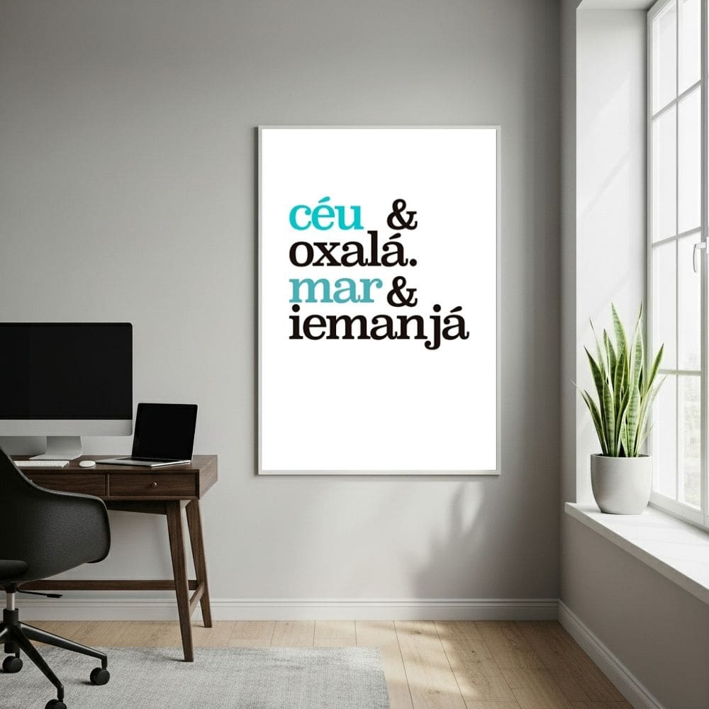 Quadro Decorativo Céu e Oxalá. Mar e Iemanjá - 70x50cm