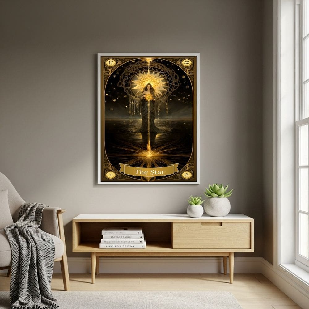 Quadro Decorativo Carta de Tarô A Estrela - 70x50cm