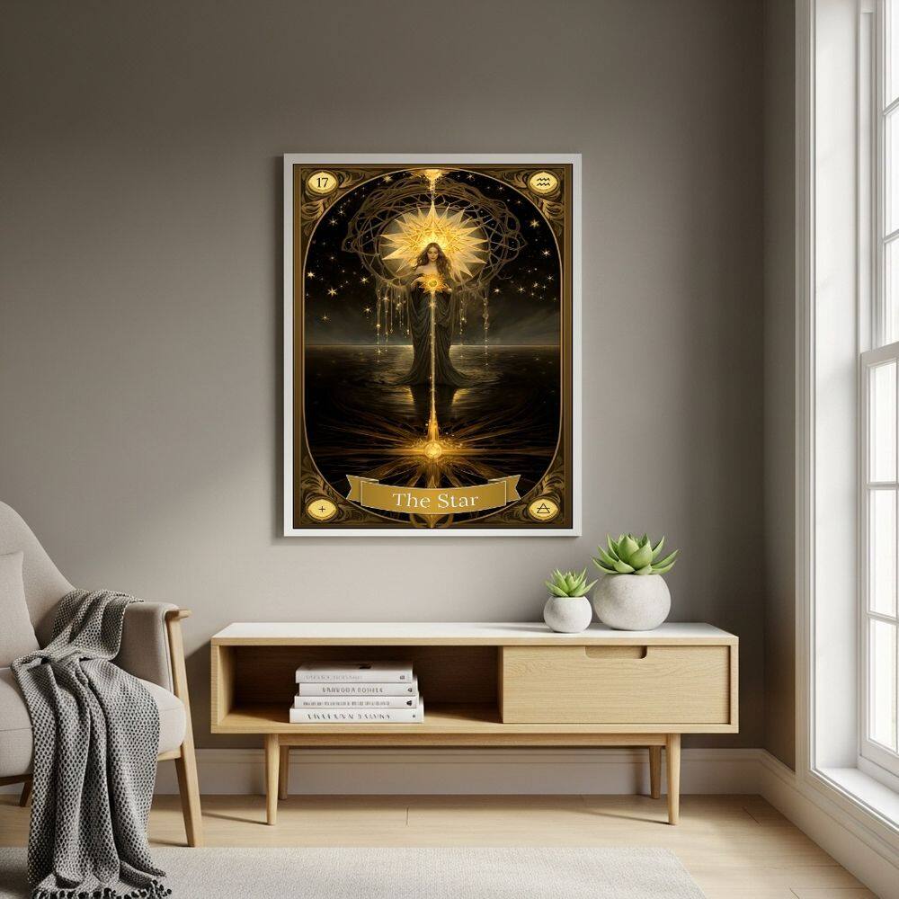 Quadro Decorativo Carta de Tarô A Estrela - 70x50cm