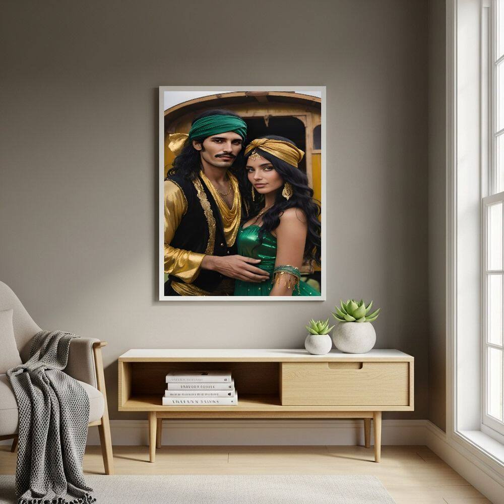Quadro Decorativo Arte Casal de Ciganos - 70x50cm