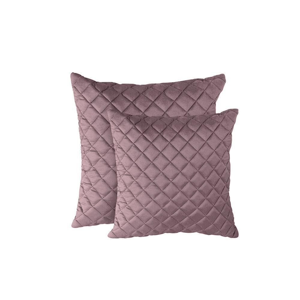 Kit 2 Almofadas Tressê 50x50cm E 40x40cm Veludo Rosê - Nexta Casa