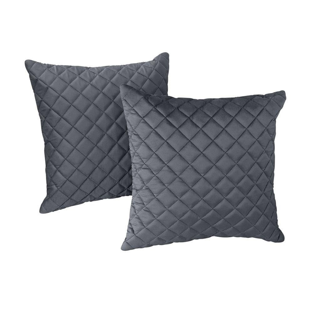 Kit 2 Almofadas Tressê 50x50cm Veludo Cinza - Nexta Casa