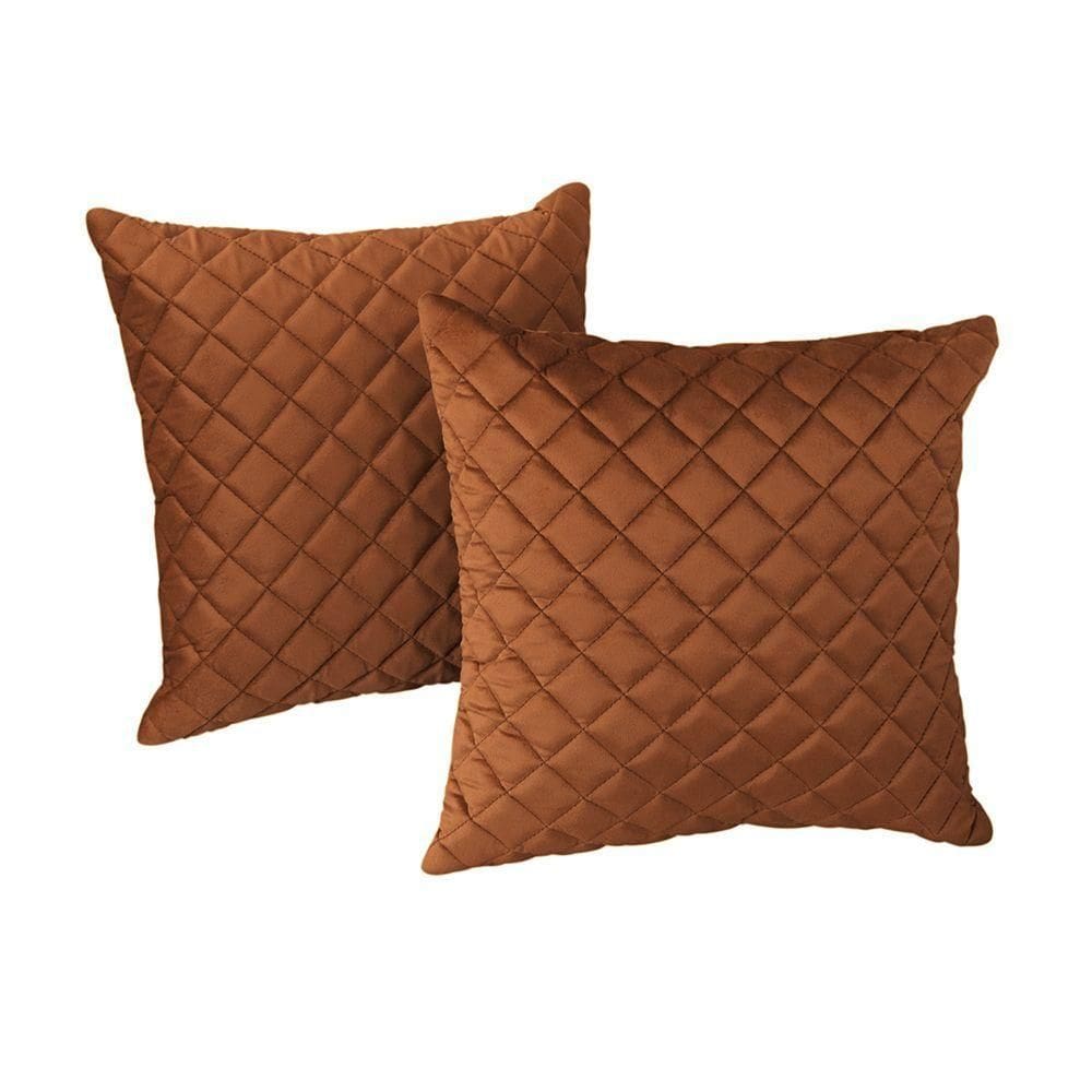 Kit 2 Almofadas Tressê 50x50cm Veludo Terracota - Nexta Casa