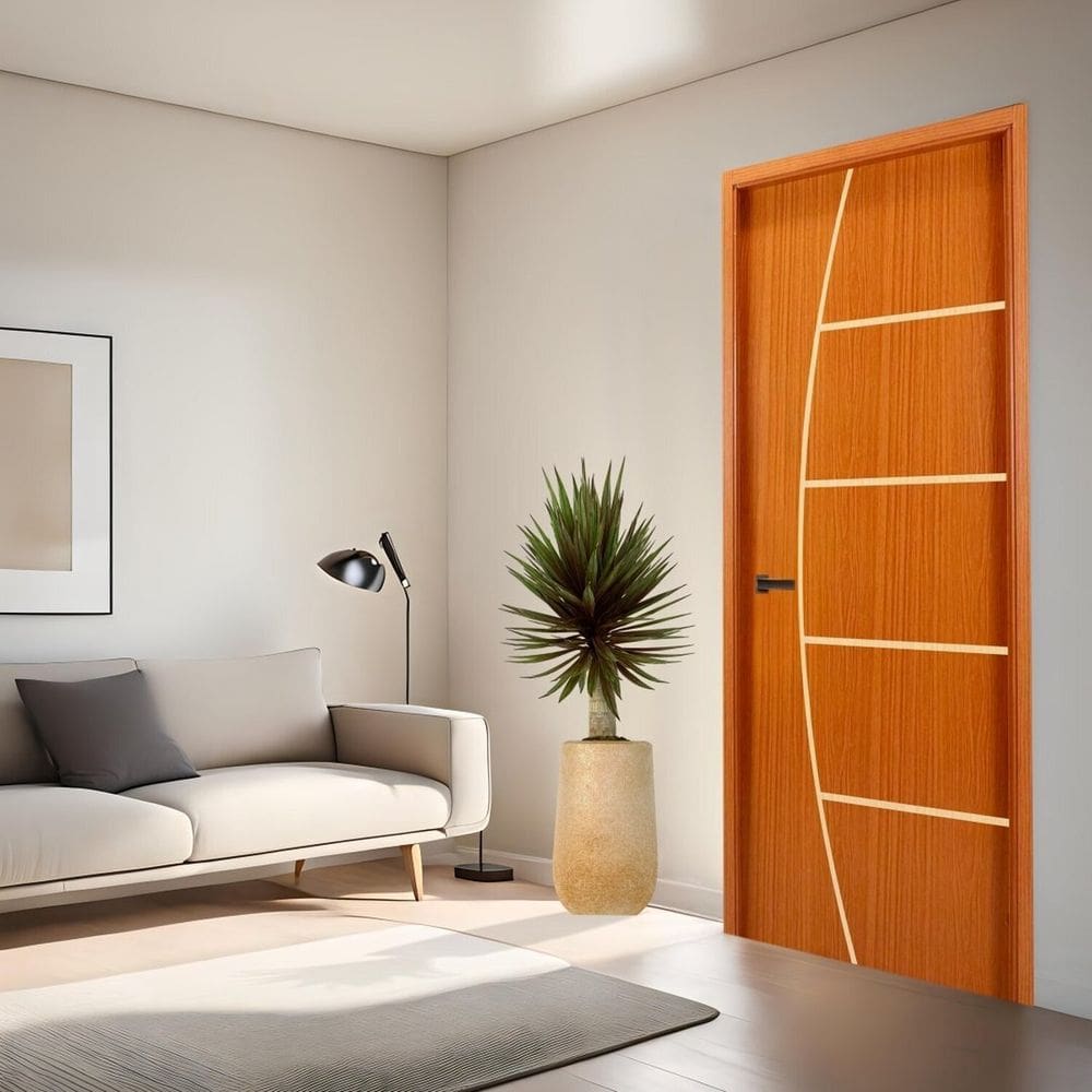 Folha de Porta Frisada S/f 2100x600x35 - Cod 2 Gitale Portas Vermelho