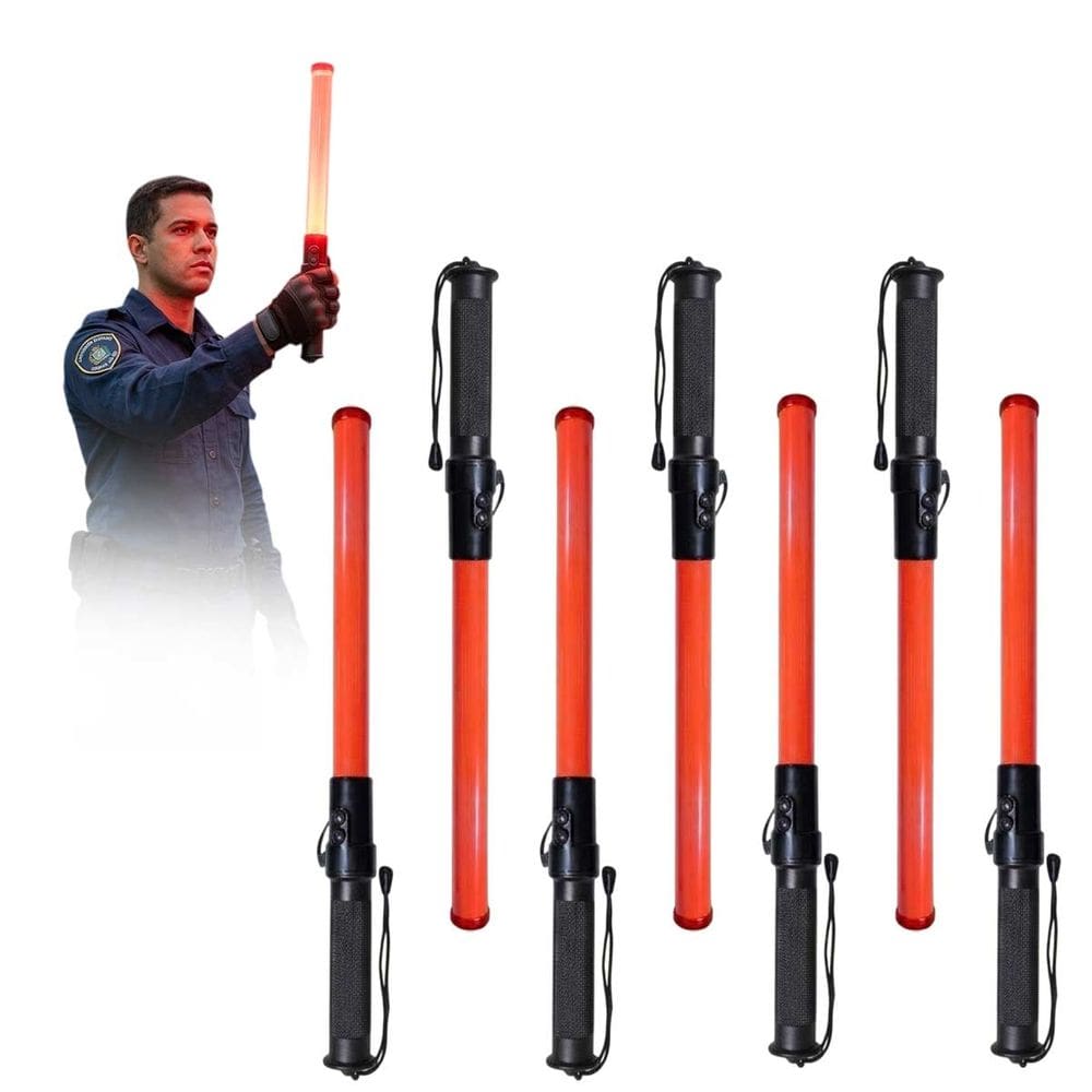 Bastao Sinalizador LED Apito Kit 7 Viario Alerta Fiscal Frentista Segurança Emergencia Transito Obra Baliza