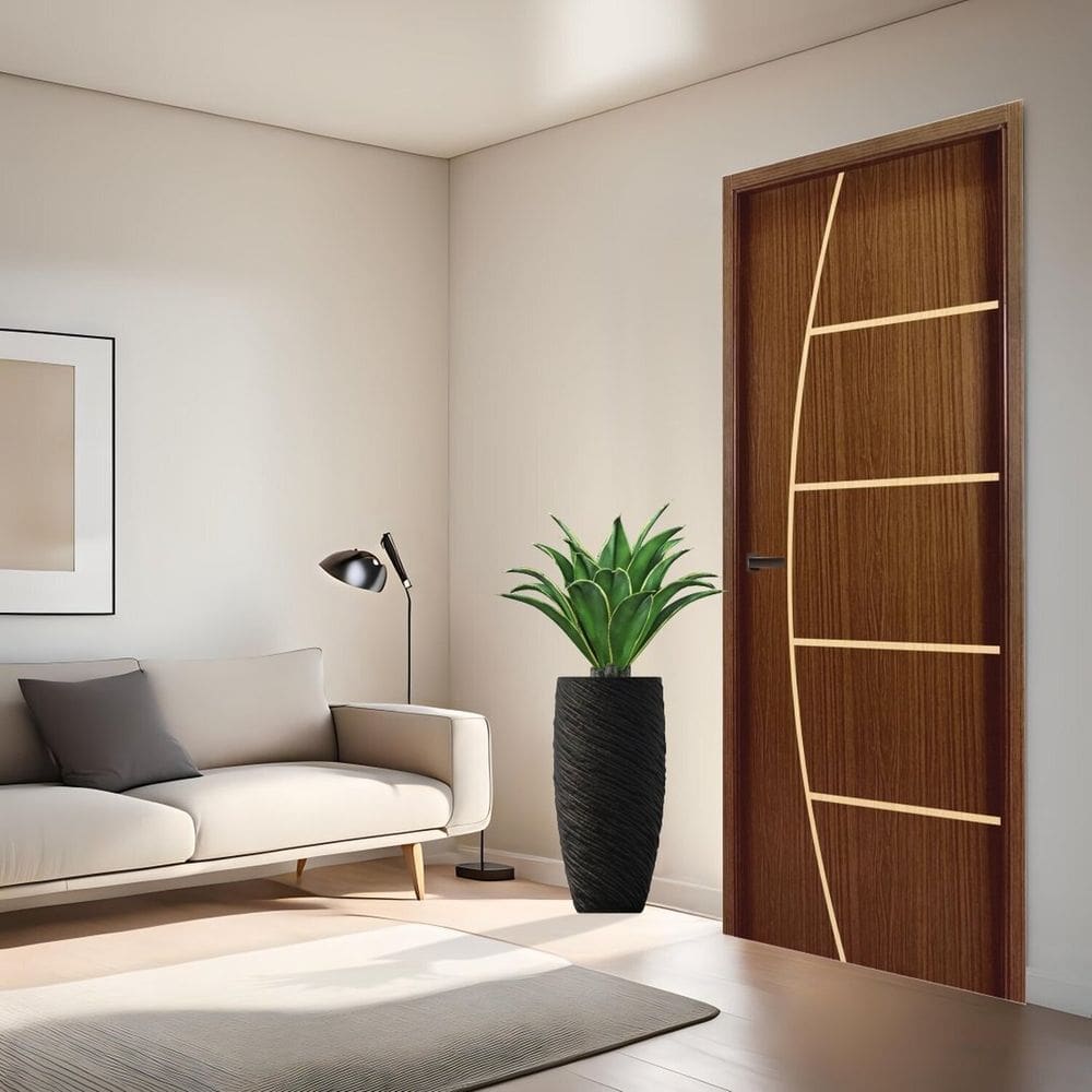 Folha de Porta Frisada S/f 2100x700x35 - Cod 2 Gitale Portas Marrom