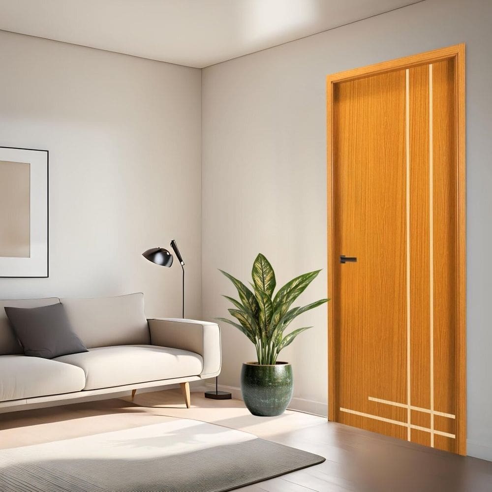 Folha de Porta Frisada 210x60x3,5 Amarelo