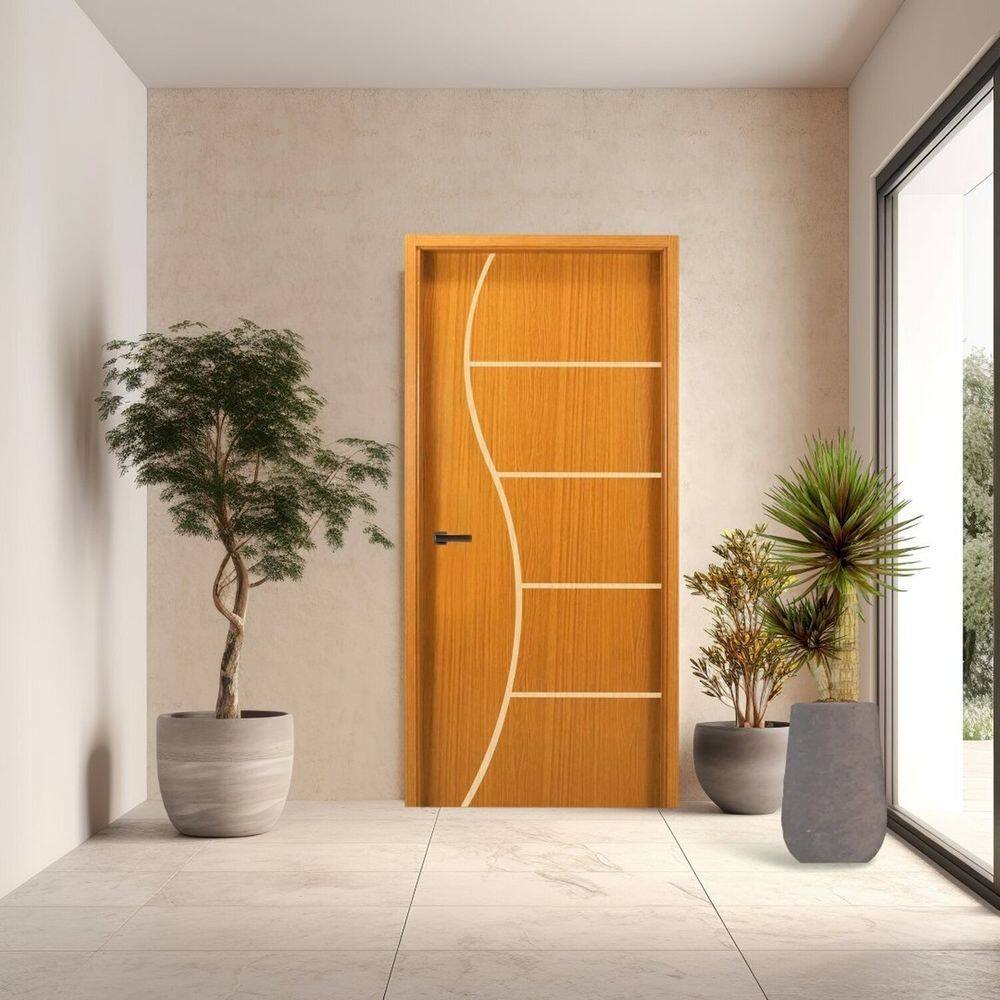 Folha de Porta Frisada 210x60x3,5 Amarelo