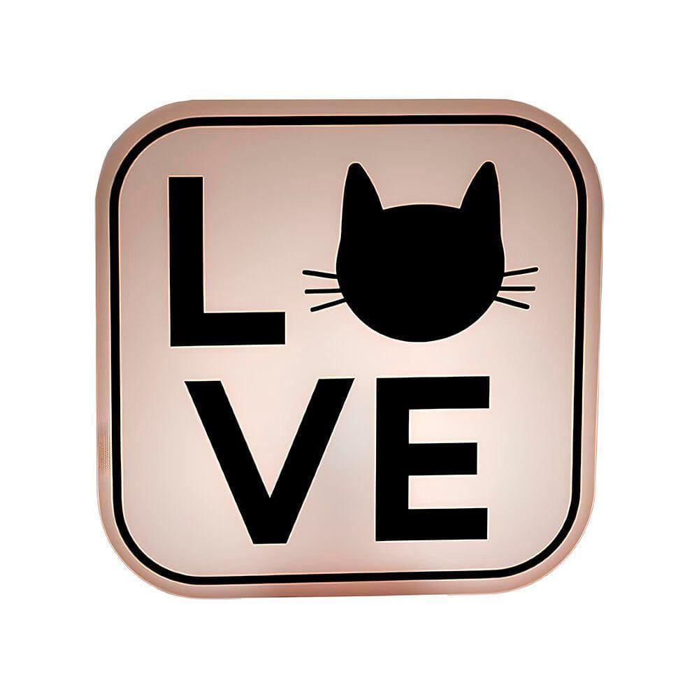 Luminária Box Cat Lovers Para Mesa Ou Parede Iluminação Indireta