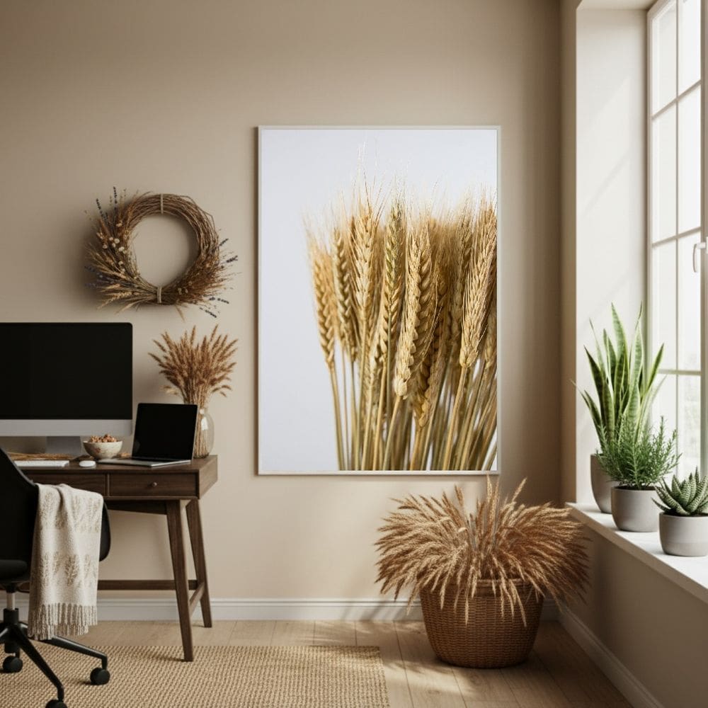 Quadro Decorativo Trigo De Luz-70x50cm Mold Preta