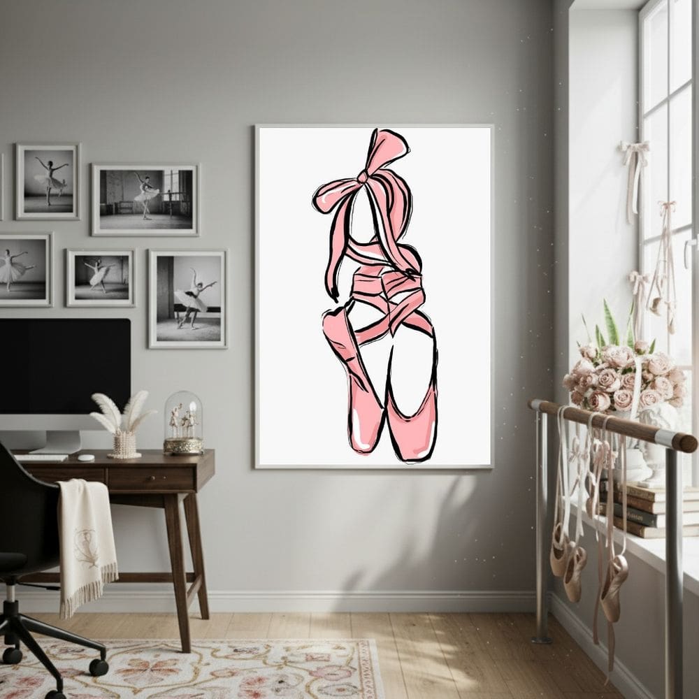 Quadro Decorativo Sapatilhas De Bailarina-70x50cm