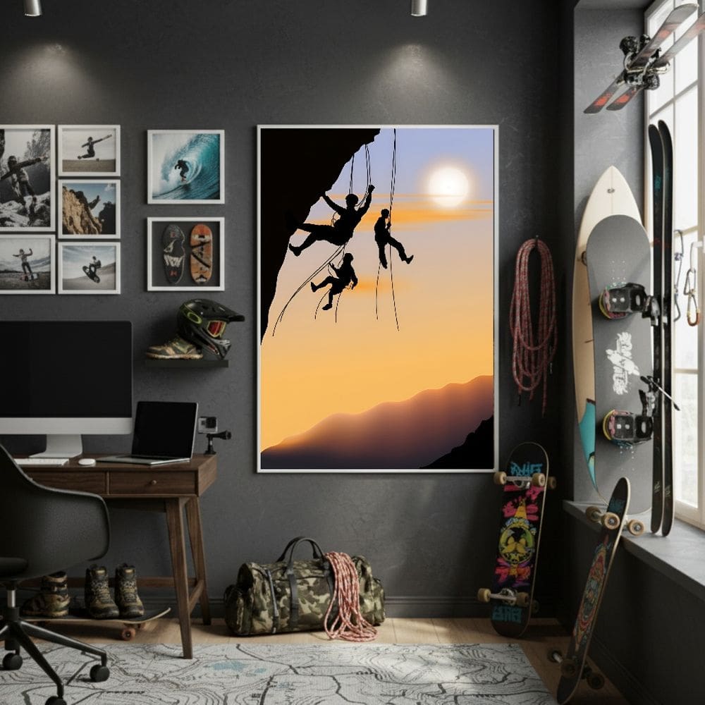 Quadro Escalando Radicalmente-70x50cm Mold Preta