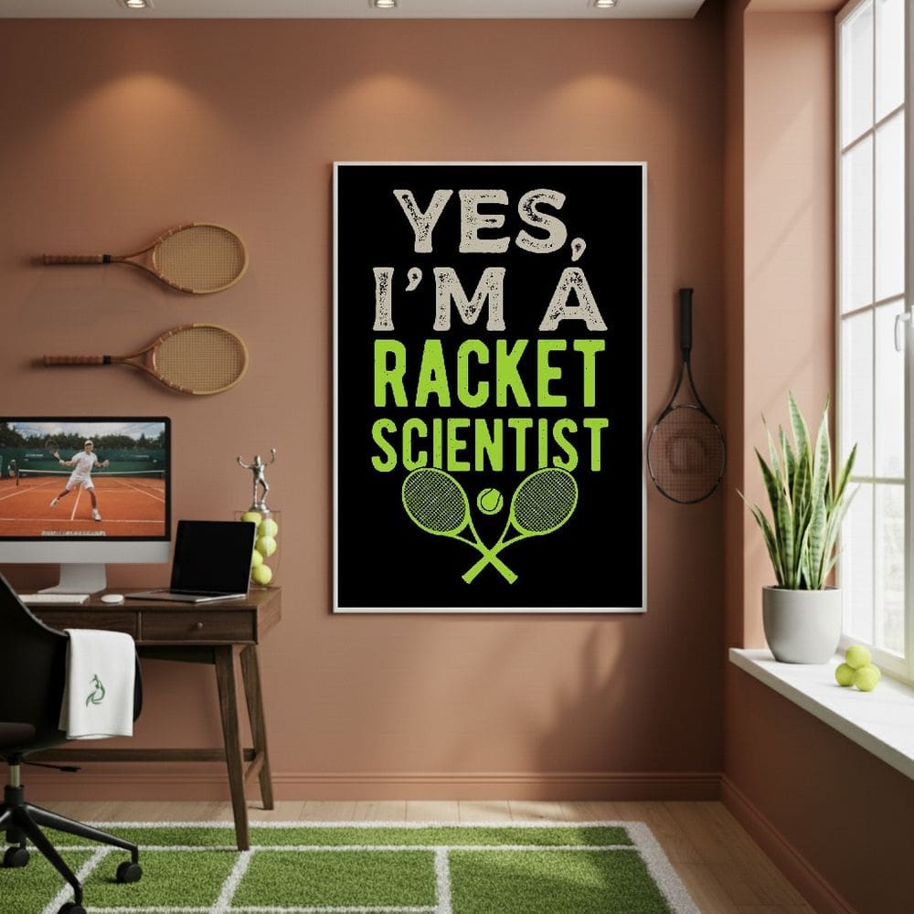 Quadro Decorativo Cientista De Raquete-70x50cm Mold Branca