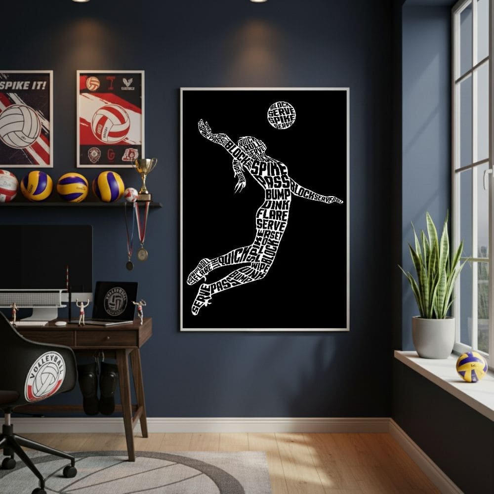 Quadro Decorativo Vôlei Urbano-70x50cm Mold Branca