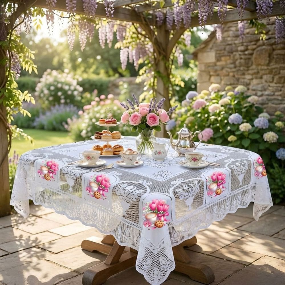 Toalha de mesa renda 4 , 6 e 8 Lugares Escolha Estampa