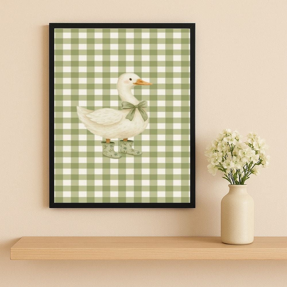 Quadro Infantil Country Patinho 45x34cm Mold Branca