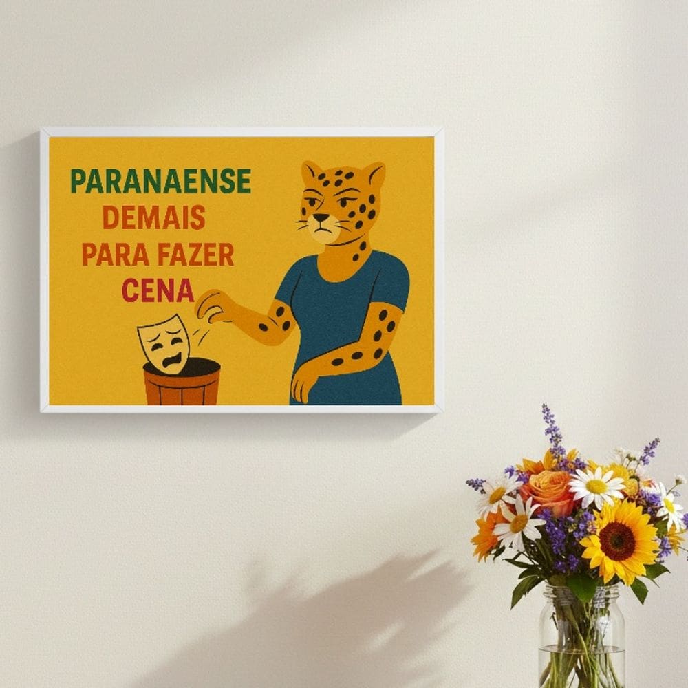 Quadro Paranaense Demais Fazer Cena 45x34cm Mold Preta Vidro