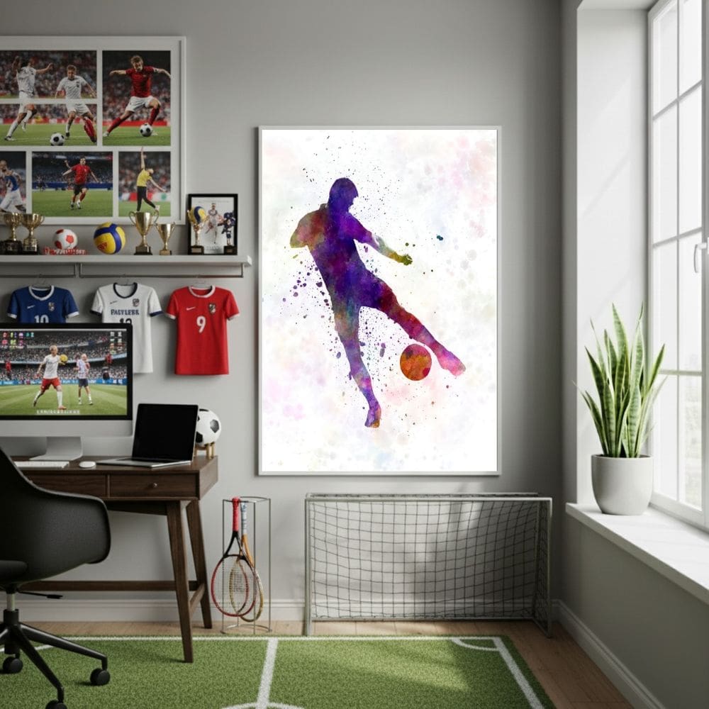 Quadro Decorativo Chutando A Bola-70x50cm