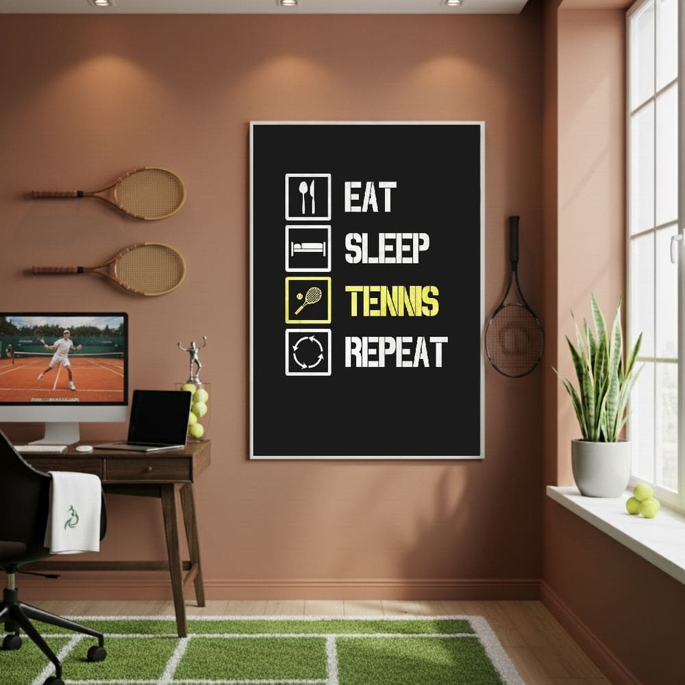 Quadro Decorativo Comer Dormir Tênis!-70x50cm Mold Branca