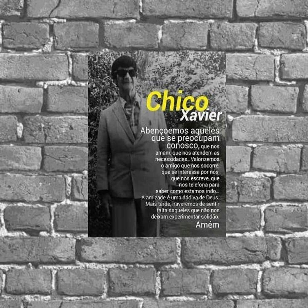 Placa Decorativa De Parede Chico Xavier 18x27cm