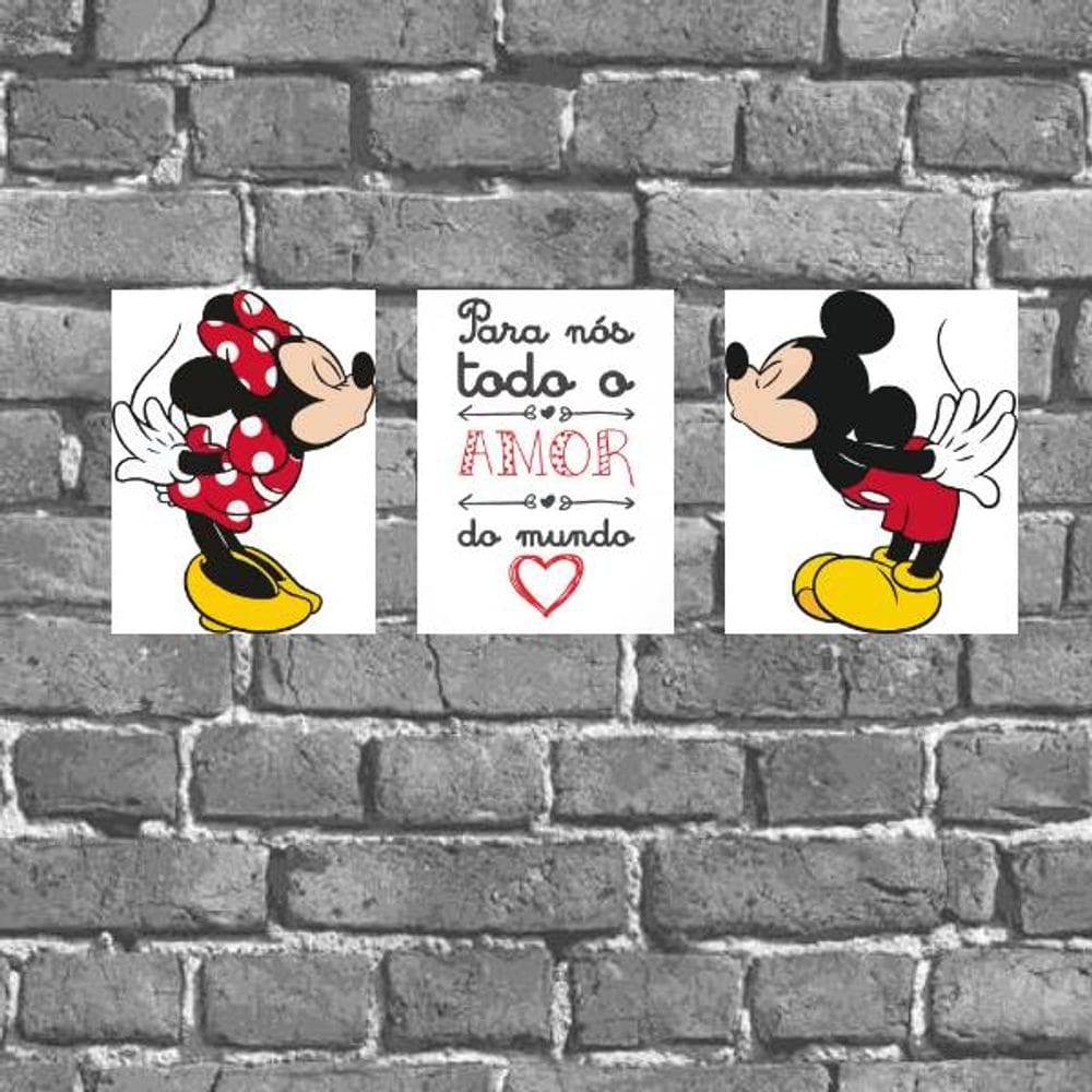Kit 3 Placas Todo Amor Do Mundo 18x27cm
