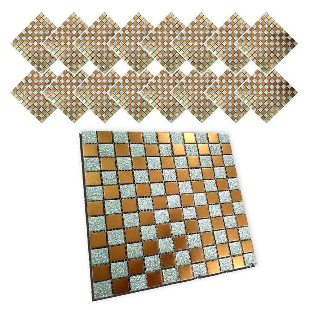 Pastilha De Vidro Kit 16 Uni Adesiva Parede Cozinha Sala Banheiro Decorativa Moderna Requintado Facil Aplicacao Reforma