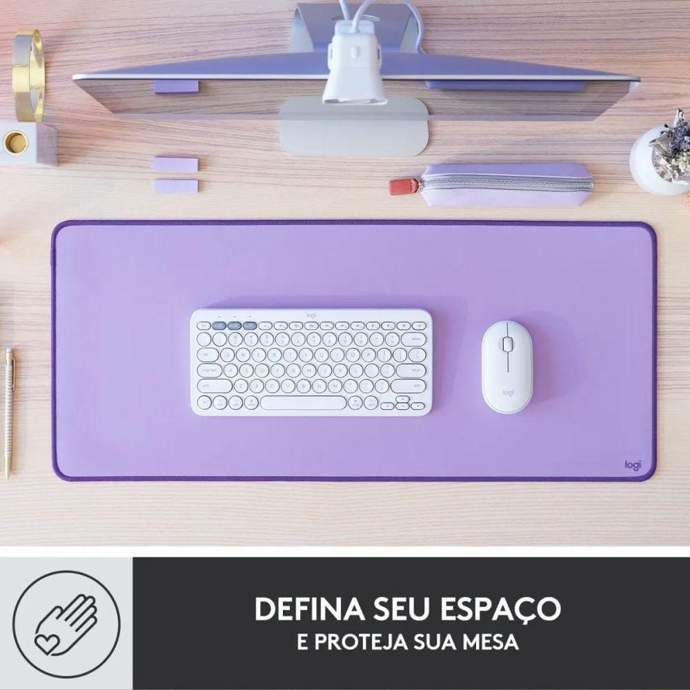 Mouse Pad Desk Mat Studio Series Logitech Lilás