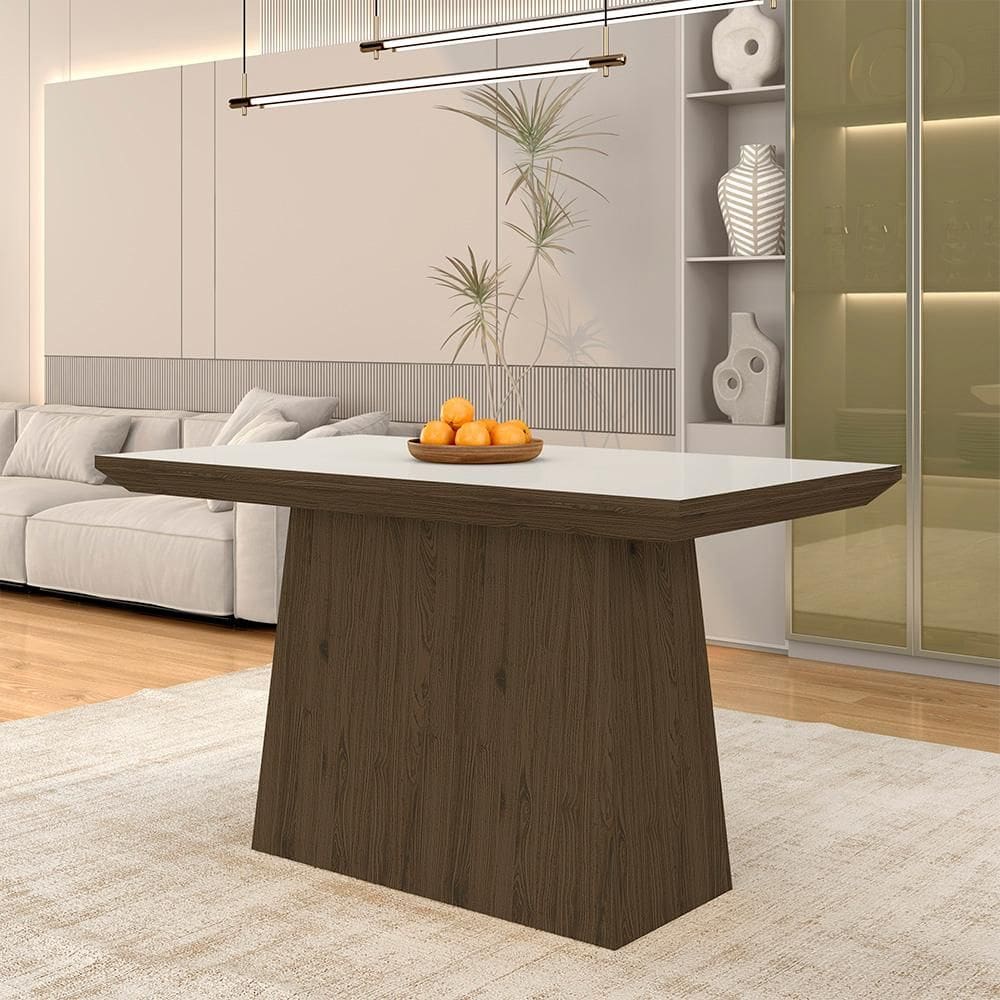Mesa Sala De Jantar Roma 1,20m Retangular Avulsa Imbuia/off Whi -  M.a