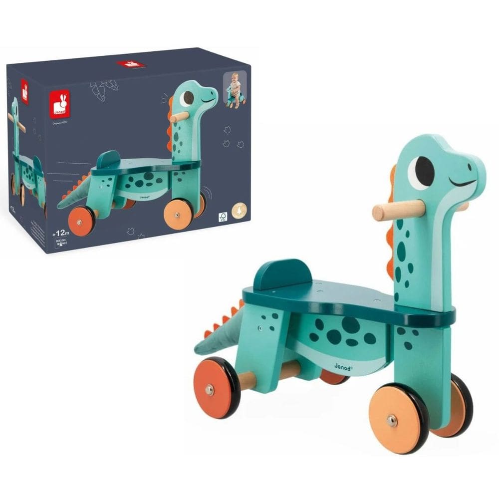 Bicicleta de Equilibrio Dinossauro Brinquedo Didático em Madeira - Janod