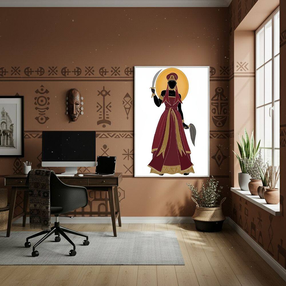 Quadro Decorativo Iansã - Orixá dos Raios - 70x50cm