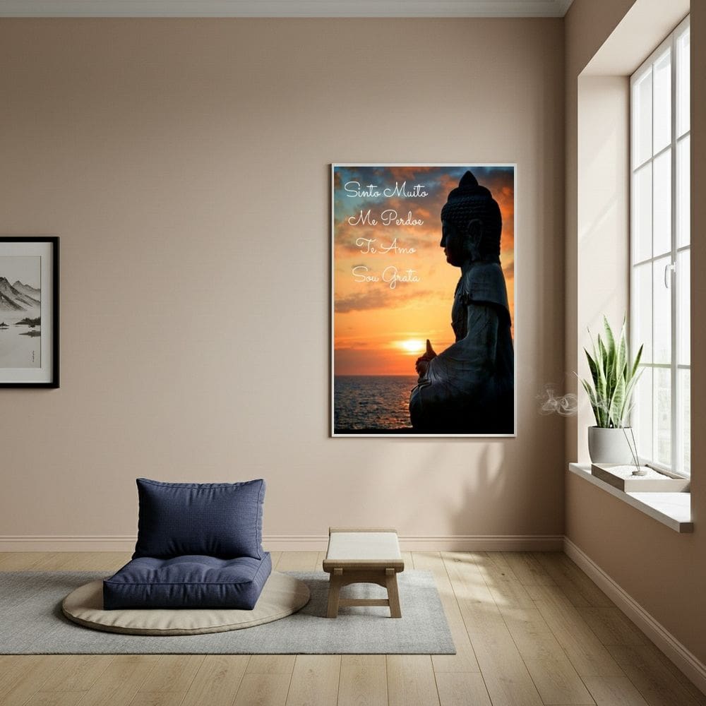 Quadro Estátua de Buda - Símbolo de Renascimento - 70x50cm