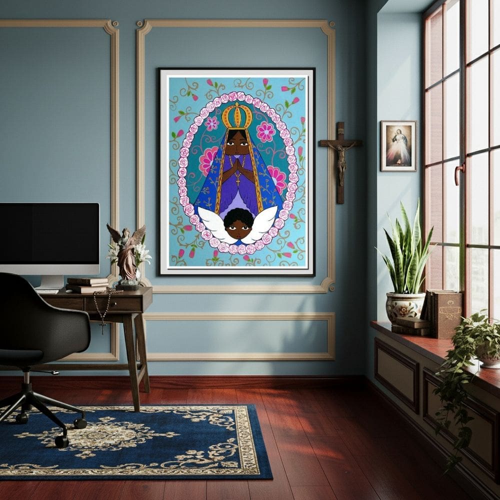 Quadro Arte Inspirada em Nossa Senhora de Aparecida -70x50cm