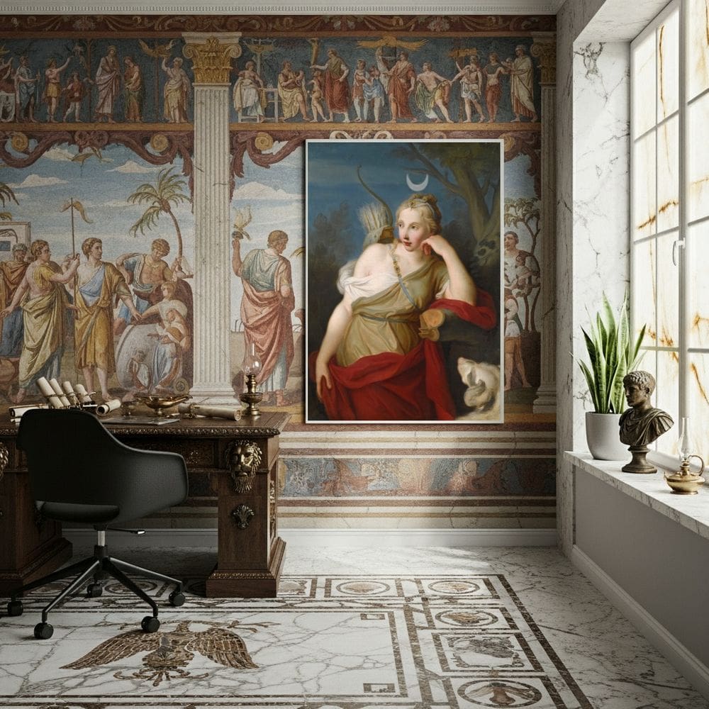 Quadro Decorativo Diana A Deusa Grega da Caça - 70x50cm