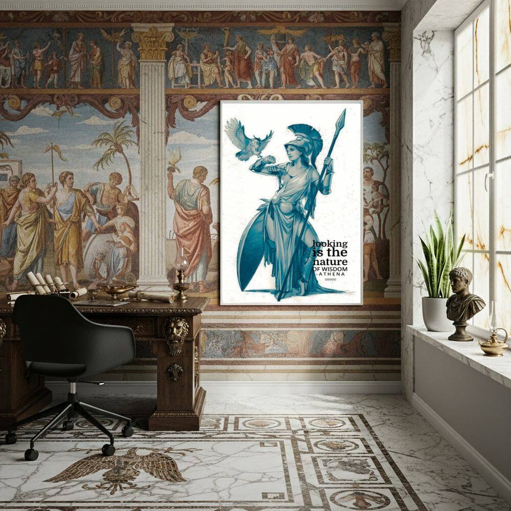 Quadro Atena - A Deusa Grega da Sabedoria - 70x50cm