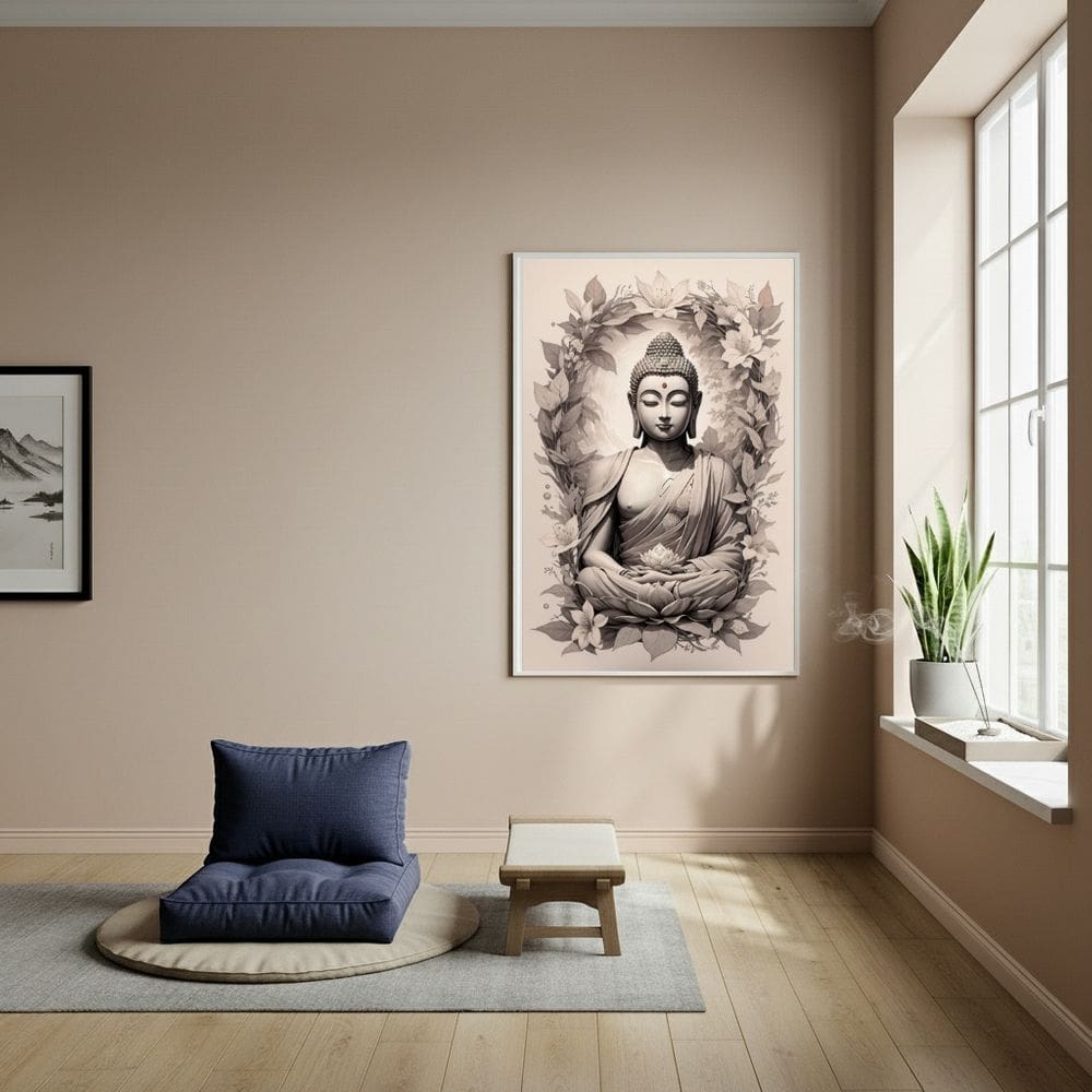 Quadro Buda Símbolo de Serenidade e Paz Interior - 70x50cm
