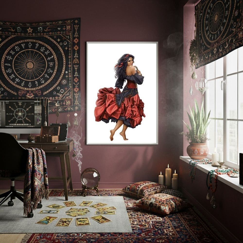 Quadro Decorativo Mulher Cigana Umbanda  - 70x50cm