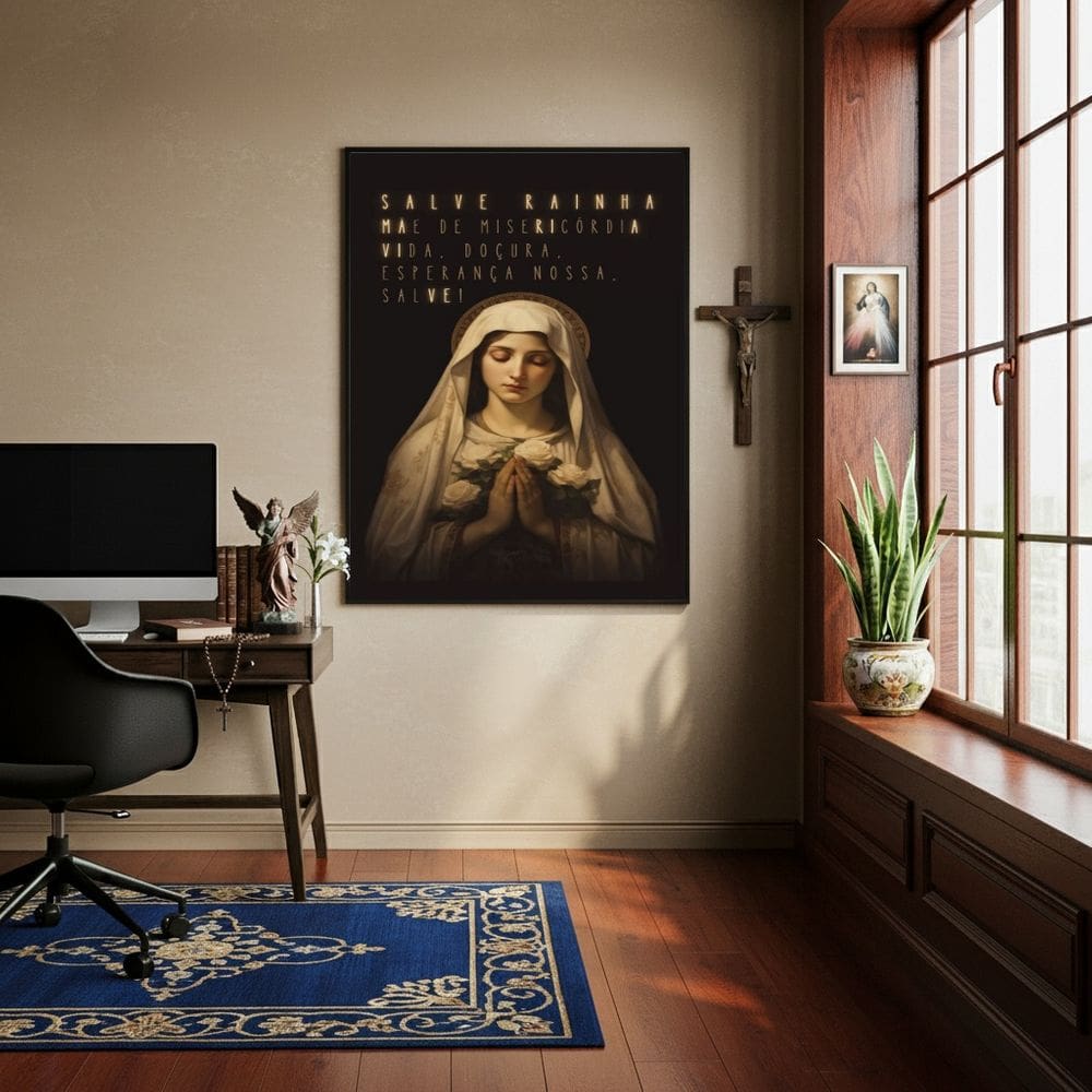 Quadro Nossa Senhora Salve Rainha  - 70x50cm