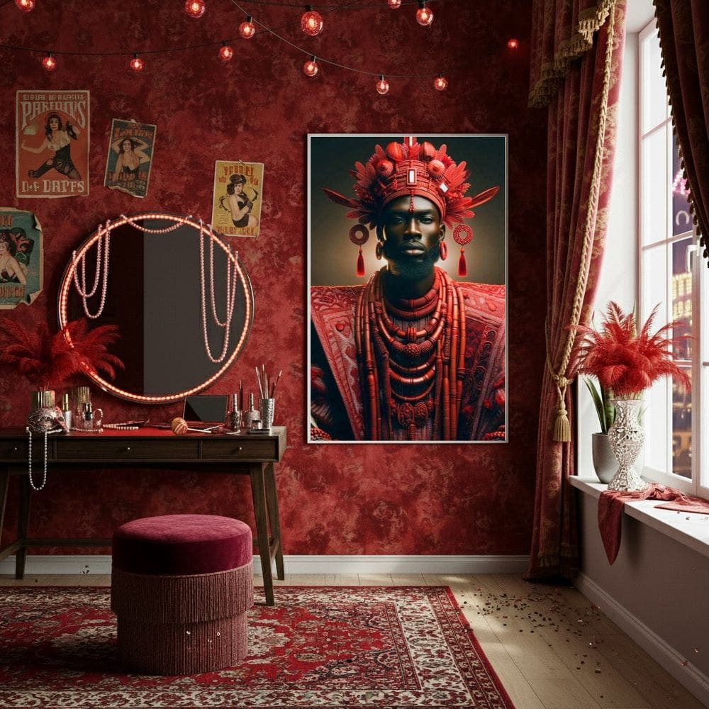 Quadro Fotografia Orixá Xangô  - 70x50cm
