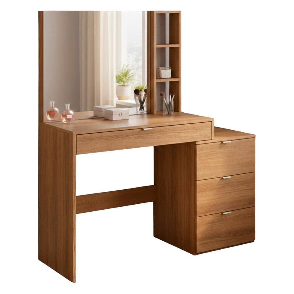 Penteadeira Escrivaninha Com Espelho 4 Gavetas 113 cm B11 NOVAM