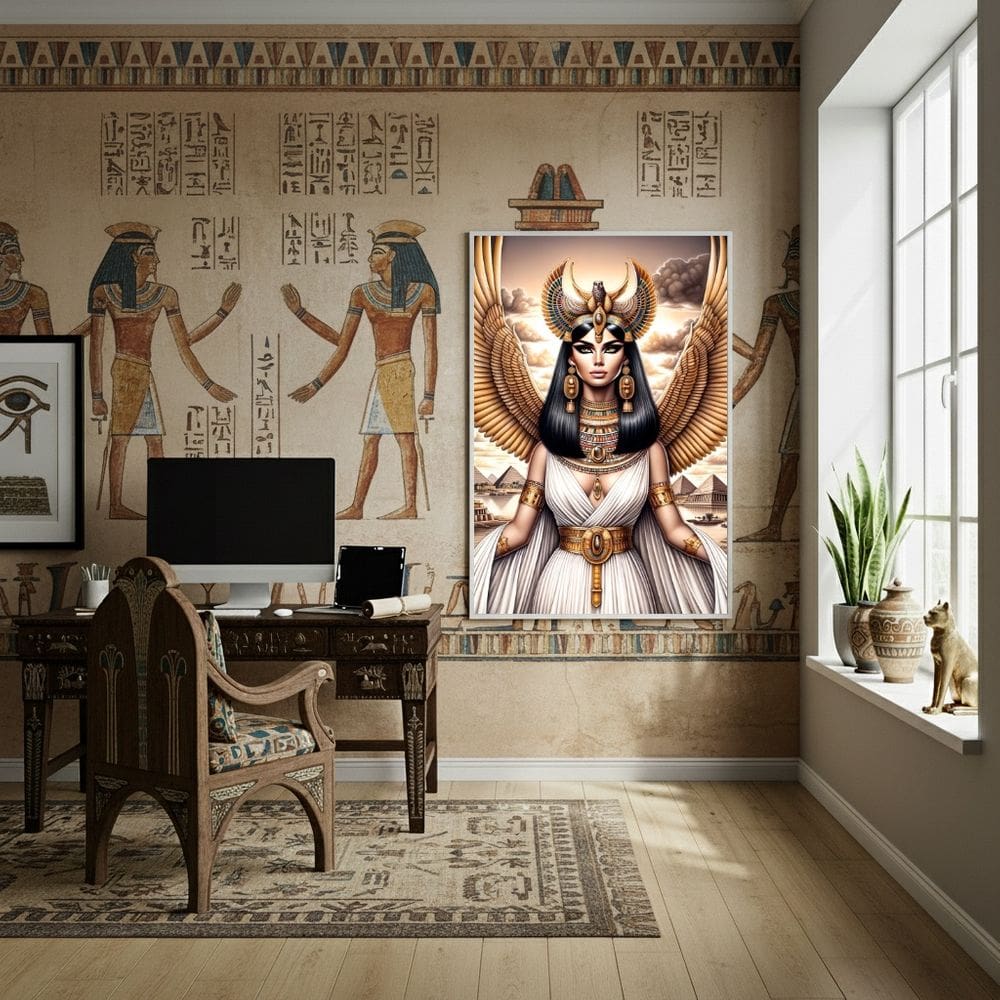 Quadro Decorativo Arquétipo Cleópatra Deusa Ísis - 70x50cm