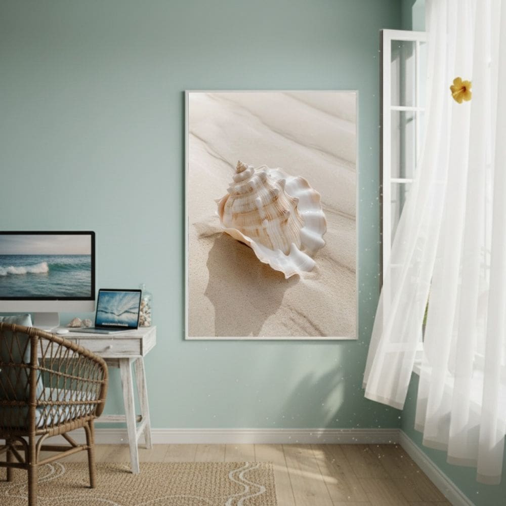 Quadro Decorativo Concha Marinha-70x50cm