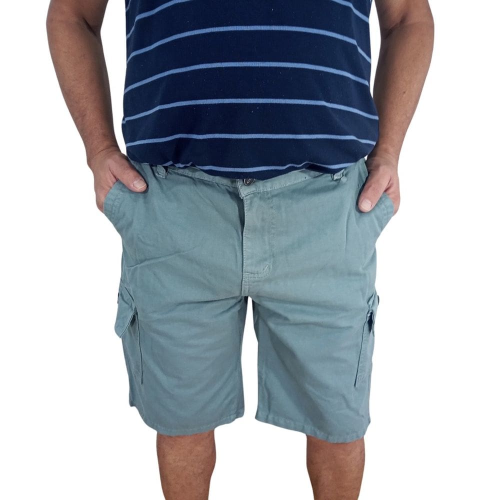 Bermuda Cargo Masculina em Sarja - Estilo, Conforto e Praticidade no Seu Dia a Dia!